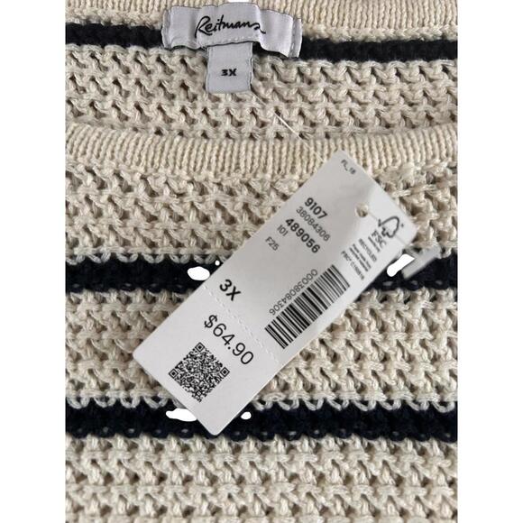 Reitmans 3X Striped Knit Sweater NWT Coastal Chic Relaxed Fit $64.90 - Picture 4 of 8